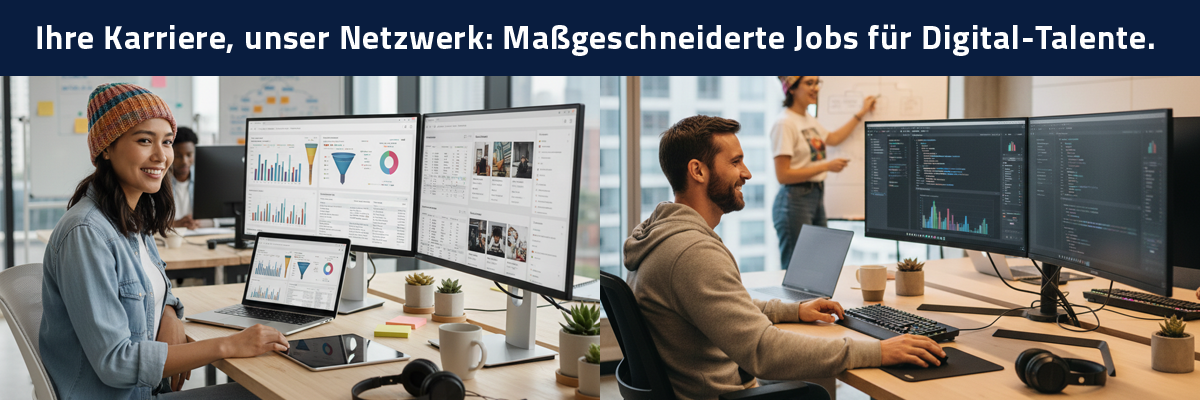 Ihre Karriere, unser Netzwerk: Maßgeschneiderte Jobs für Digital-Talente.